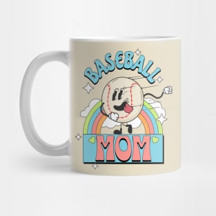 Retro Baseball Mom Shirt Mug